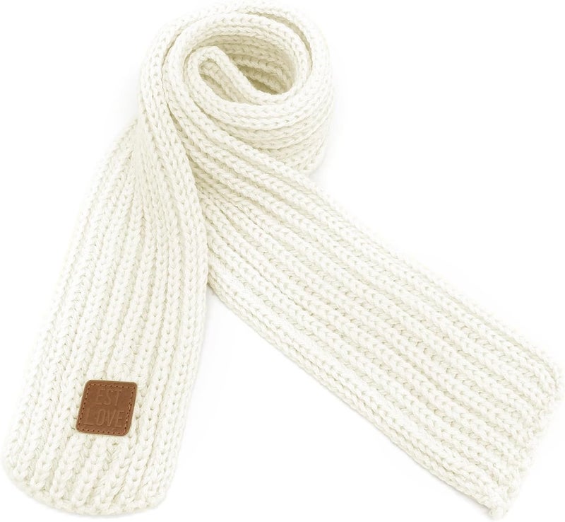 BEARUN Kids Knit Scarf Winter Fashion Solid Color Toddler Baby Scarves Wrap Neck Warmer - Image 1